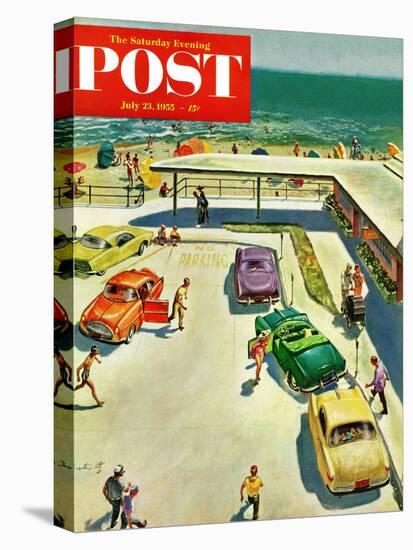 "Flat Tire at the Beach" Saturday Evening Post Cover, July 23, 1955-Thornton Utz-Premier Image Canvas