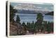 Flathead Lake, Montana - View of Snowcapped Mountains-Lantern Press-Stretched Canvas