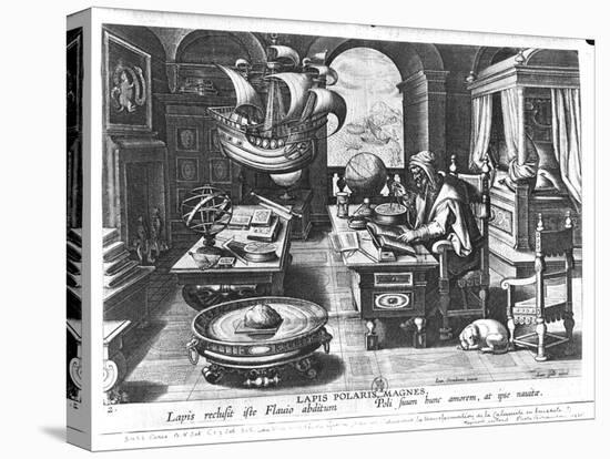 Flavio Gioia of Amalfi Discovering the Power of the Lodestone, Plate 3 from "Nova Reperta"-Jan van der Straet-Premier Image Canvas