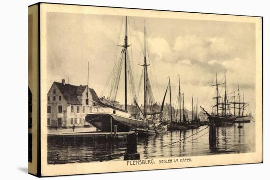 Flensburg, Segler Im Hafen, Anlegestelle, Steg-null-Premier Image Canvas