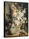 Fleurs et fruits dans une corbeille d'osier-Antoine Berjon-Premier Image Canvas