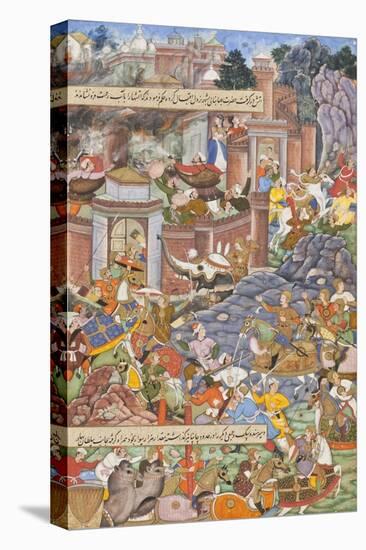 Flight of Sultan Bahadur During Humayun's 1535 Campaign in Gujarat, c.1590-Dharmdas-Premier Image Canvas