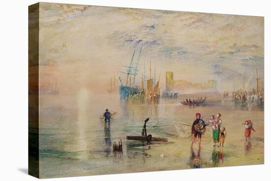 Flint Castle, C.1834 (W/C with Scratching out on Paper)-Joseph Mallord William Turner-Premier Image Canvas