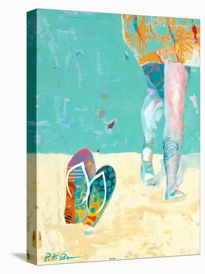 Flip Flops on the Beach-Pamela K. Beer-Stretched Canvas