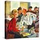 "Flirting Soda Jerk," October 11, 1947-Constantin Alajalov-Premier Image Canvas
