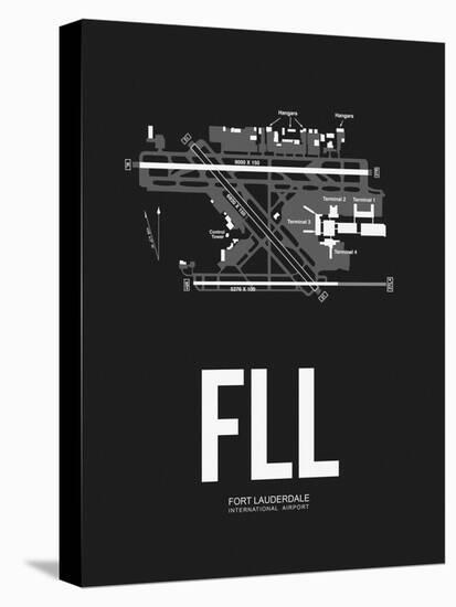 FLL Fort Lauderdale Airport Black-NaxArt-Stretched Canvas