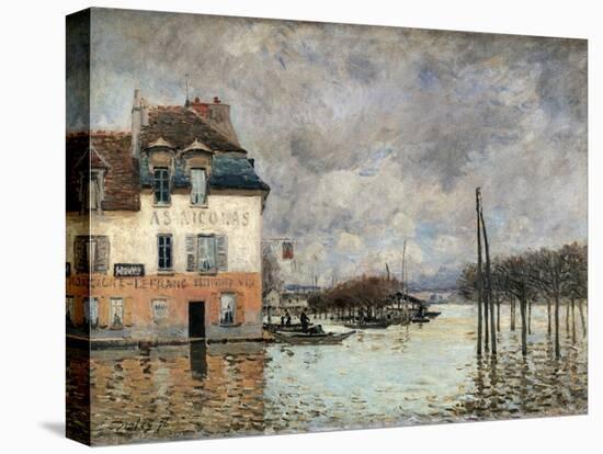 Floating in Port-Marly-Alfred Sisley-Stretched Canvas