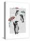 Floating Penguins-Fab Funky-Stretched Canvas