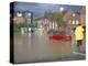 Flooded Car Park in Town Centre in October 2000, Lewes, East Sussex, England, United Kingdom-Jenny Pate-Premier Image Canvas