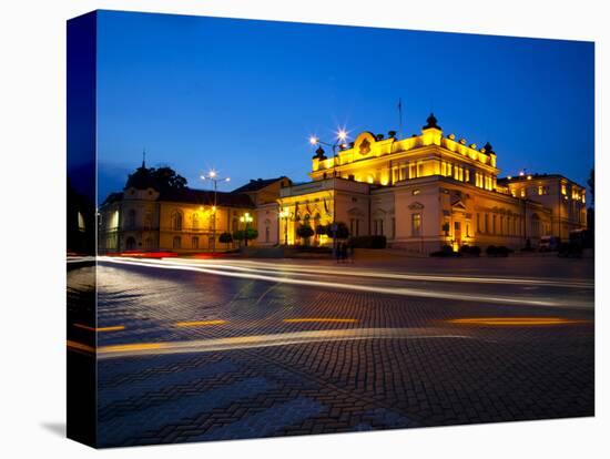 Floodlit National Assembly Building, Ploshtad National Assembly Square, Sofia, Bulgaria, Europe-Dallas & John Heaton-Premier Image Canvas