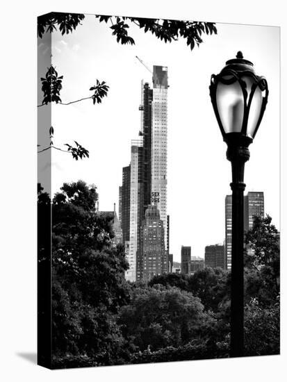 Floor Lamp in Central Park Overlooking Buildings (Essex House), Manhattan, New York-Philippe Hugonnard-Premier Image Canvas