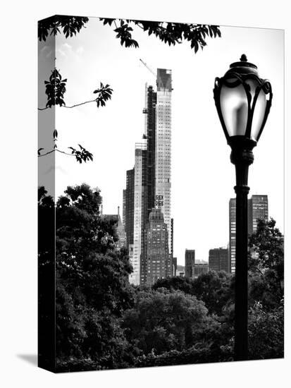 Floor Lamp in Central Park Overlooking Buildings (Essex House), Manhattan, New York-Philippe Hugonnard-Premier Image Canvas