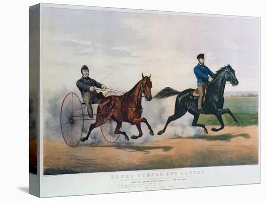 Flora Temple and Lancet Racing on the Centreville Course, 1856-Currier & Ives-Premier Image Canvas