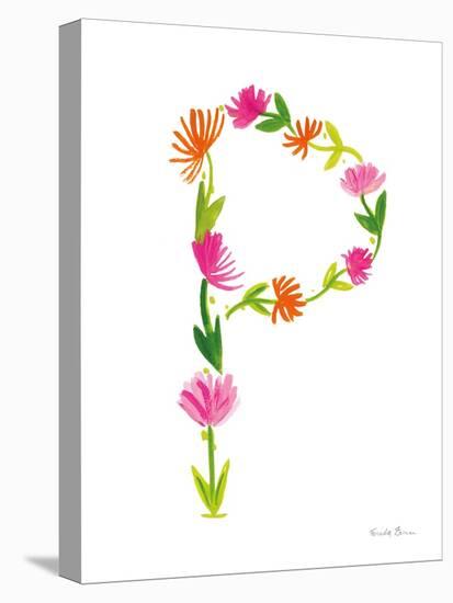 Floral Alphabet Letter XVI-Farida Zaman-Stretched Canvas