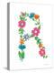 Floral Alphabet Letter XVIII-Farida Zaman-Stretched Canvas