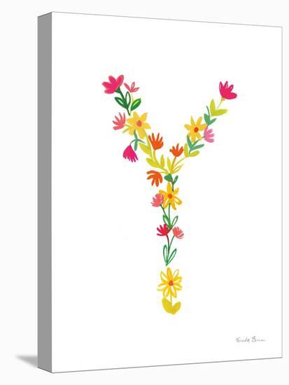Floral Alphabet Letter XXV-Farida Zaman-Stretched Canvas