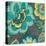 Floral Assortment Teal on Dark Grey Crop I-Hugo Wild-Stretched Canvas