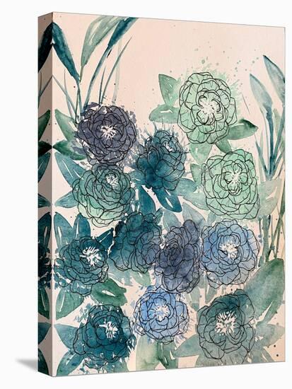 Floral Blue-Jessica Pidcock-Stretched Canvas