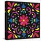 Floral Fiesta Tile III-Laura Marshall-Stretched Canvas