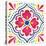 Floral Fiesta White Tile V-Laura Marshall-Stretched Canvas