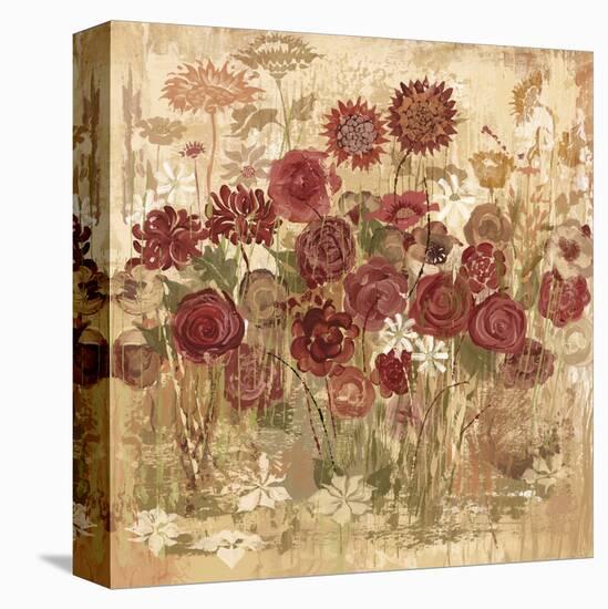 Floral Frenzy Burgundy I-Alan Hopfensperger-Stretched Canvas