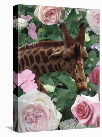 Floral Giraffe-Diane Stimson-Stretched Canvas