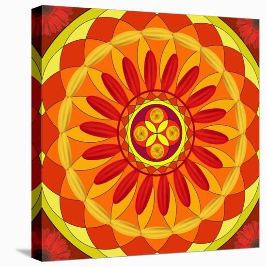 Floral Mandala Drawing Sacred Circle-AGCuesta-Stretched Canvas