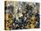 Floral Pattern Blues Yellows Black-Bee Sturgis-Stretched Canvas