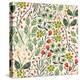 Floral Pattern with Colorful Summer Plants and Flowers-Anna Paff-Stretched Canvas