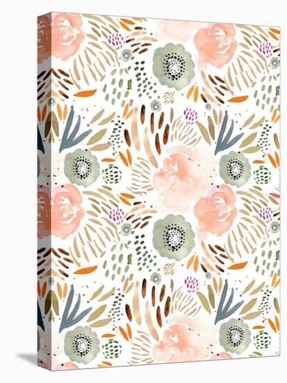 Floral Peach Orange-Leah Straatsma-Stretched Canvas