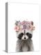 Floral Raccoon-Leah Straatsma-Stretched Canvas