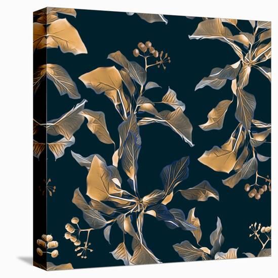 Floral Seamless Pattern. Artisticnature Background. Hand Painted Illustration.-Stefan Grau-Stretched Canvas