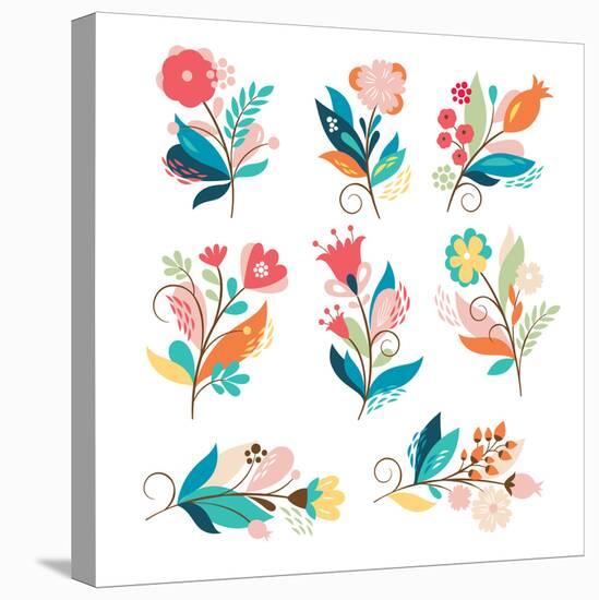 Floral Set-lenlis-Stretched Canvas