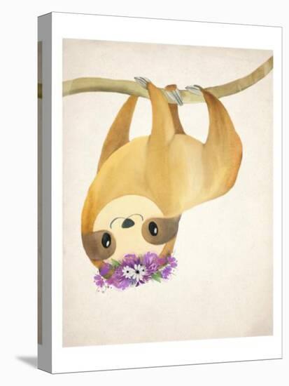 Floral Sloth 2-Kimberly Allen-Stretched Canvas