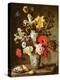 Floral Study with Beaker, Grasshopper and Seashells-Balthasar van der Ast-Premier Image Canvas