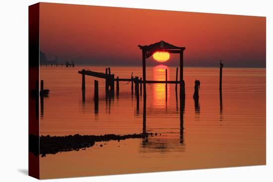 Florida, Apalachicola, Old Boat House at Sunrise on Apalachicola Bay-Joanne Wells-Premier Image Canvas