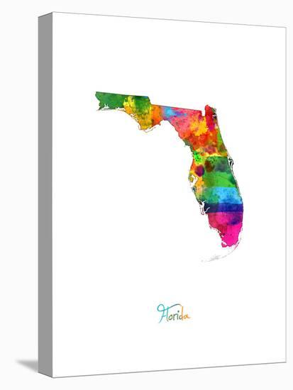 Florida Map-Michael Tompsett-Stretched Canvas