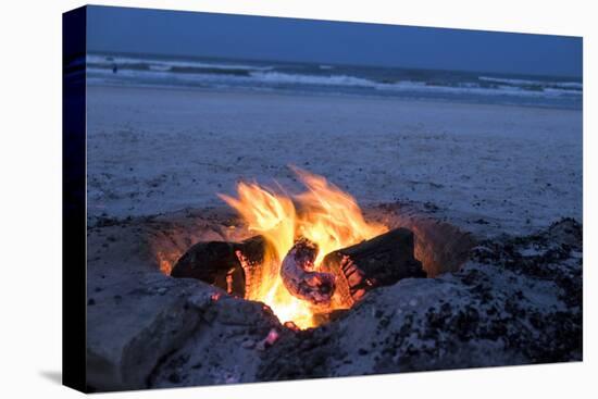 Florida, New Smyrna Beach, Campfire on the Beach-Lisa S. Engelbrecht-Premier Image Canvas