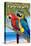 Florida - Parrots-Lantern Press-Stretched Canvas