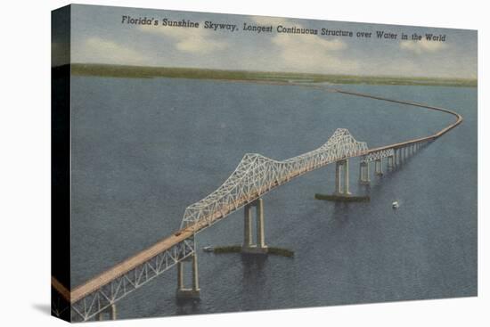 Florida's Sunshine Skyway Bridge - Florida-Lantern Press-Stretched Canvas