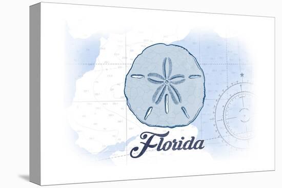 Florida - Sand Dollar - Blue - Coastal Icon-Lantern Press-Stretched Canvas