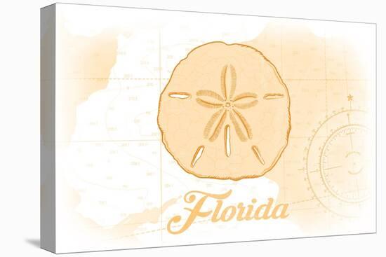 Florida - Sand Dollar - Yellow - Coastal Icon-Lantern Press-Stretched Canvas