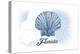 Florida - Scallop Shell - Blue - Coastal Icon-Lantern Press-Stretched Canvas