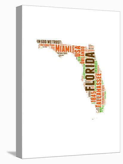 Florida Word Cloud Map-NaxArt-Stretched Canvas