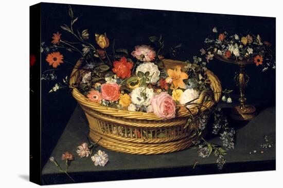 Flower Basket and Goblet in Gilded Silver, Still Life, 17th Century-Jan Bruegel the Younger-Premier Image Canvas