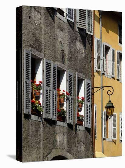 Flower Bedecked Shuttered Windows, Rue Sainte-Claire, Annecy, Rhone Alpes, France, Europe-Richardson Peter-Premier Image Canvas