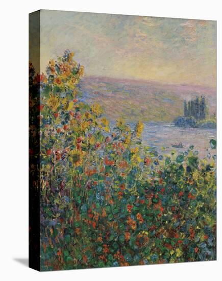 Flower Beds at Vetheuil, 1881-Claude Monet-Stretched Canvas