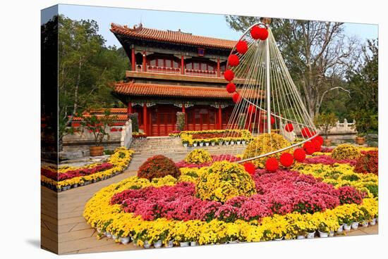 Flower Beds in Jingshan Park, Coal Hill, Beijing, China-null-Stretched Canvas