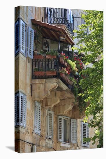 Flower Covered Balcony on Old Stone House, Bol, Brac Island, Dalmatian Coast, Croatia, Europe-John Miller-Premier Image Canvas