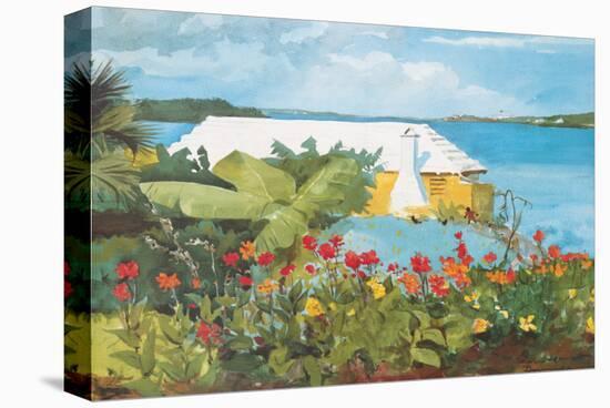 Flower Garden and Bungalow, Bermuda, c.1899-Winslow Homer-Stretched Canvas